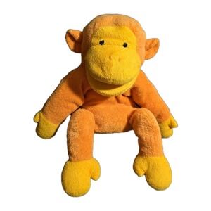 Gymboree Orange Yellow Monkey Chimpanzee Plush Full Body Stuffed Hand Puppet